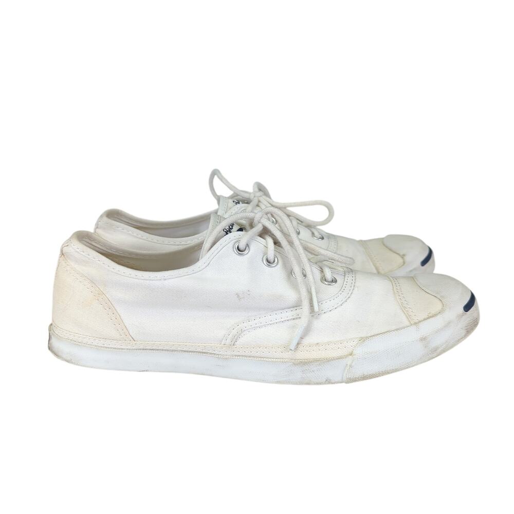 Converse Jack Purcell White Canvas Low Top Sneakers Shoes Men's 8.5 Women's 10.5